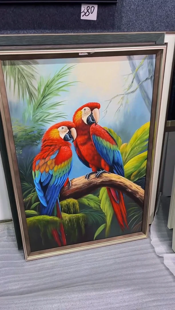 【闪购商品】油画15号 60*90 鹦鹉-手绘油画