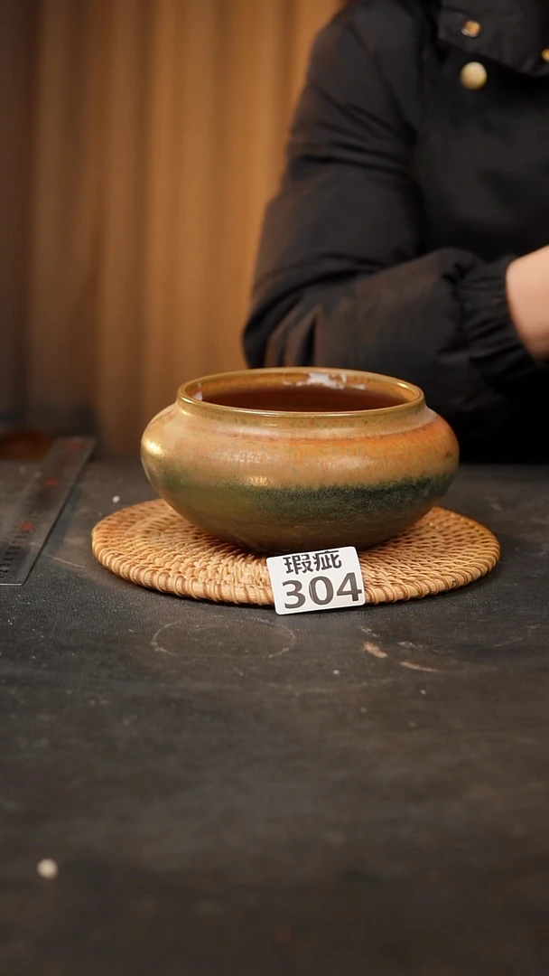 【闪购商品】瓷片304泥泥手工花盆口11高7