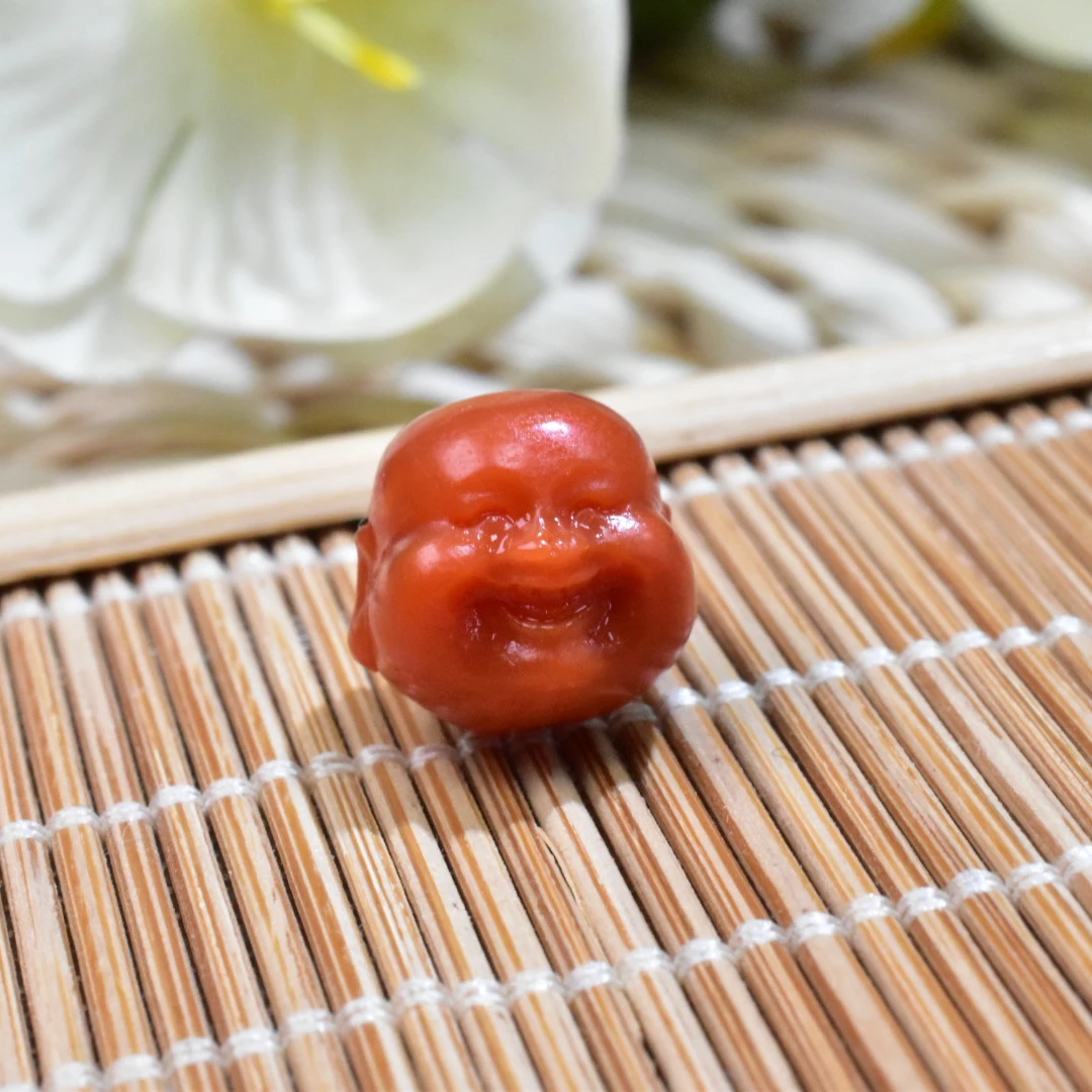 【一九珠宝】卡9mm南红弥勒佛头单珠   YJ2735