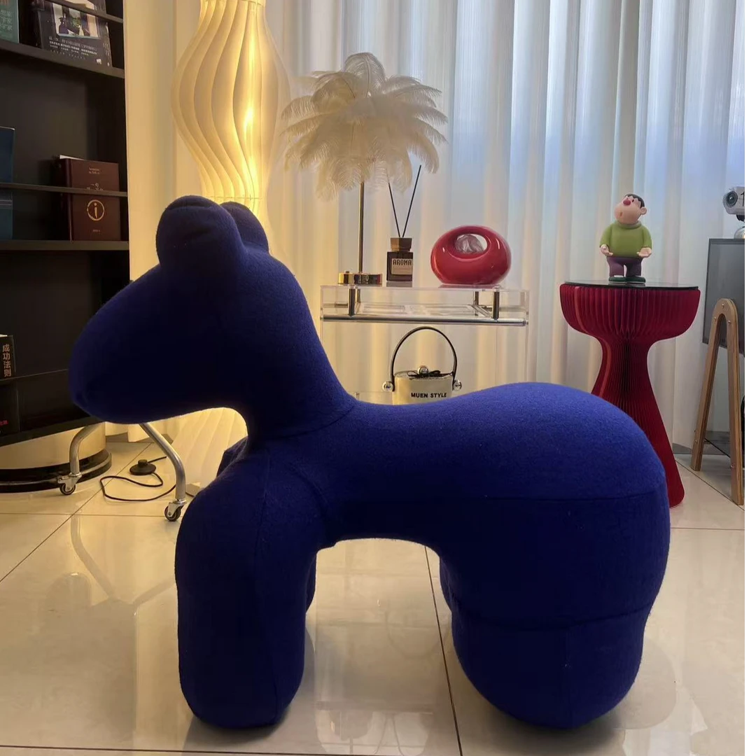 北欧设计师儿童卡通河马椅 ins网红拍照休闲家用沙发客厅动物凳子