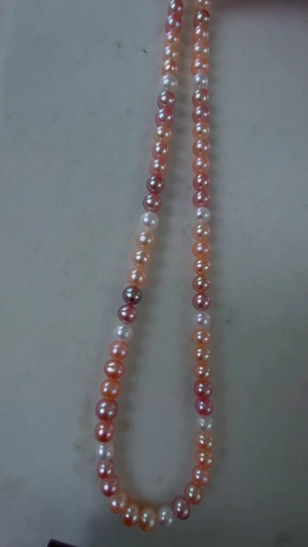 【闪购商品】淡水珍珠颈饰银S925镶嵌金属混彩5-6