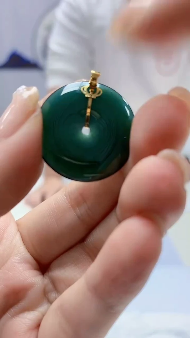 【闪购商品】定制翡翠18K金镶嵌4688ms-毛货129扣子