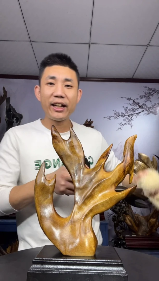 金丝楠木雕款篮****0金丝楠木工艺品摆件