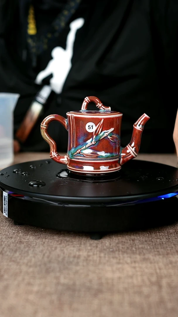 壶51#李盼龙一级品原矿钧瓷竹节壶