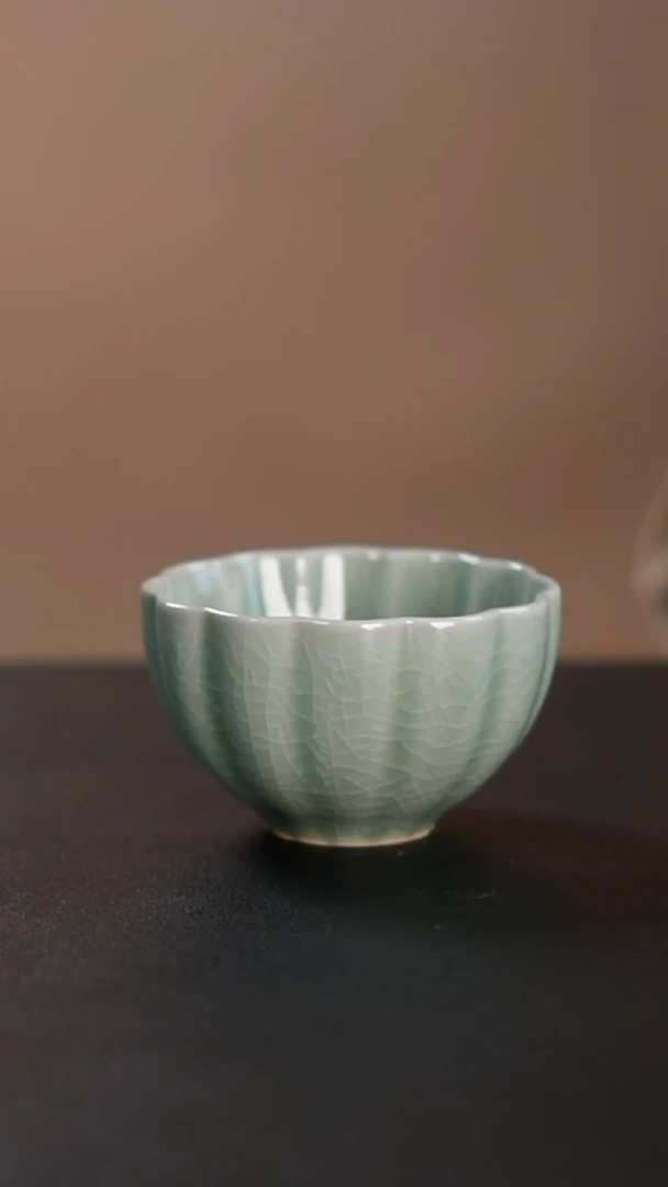 杯子原产地原矿原釉非遗传承 菊瓣杯