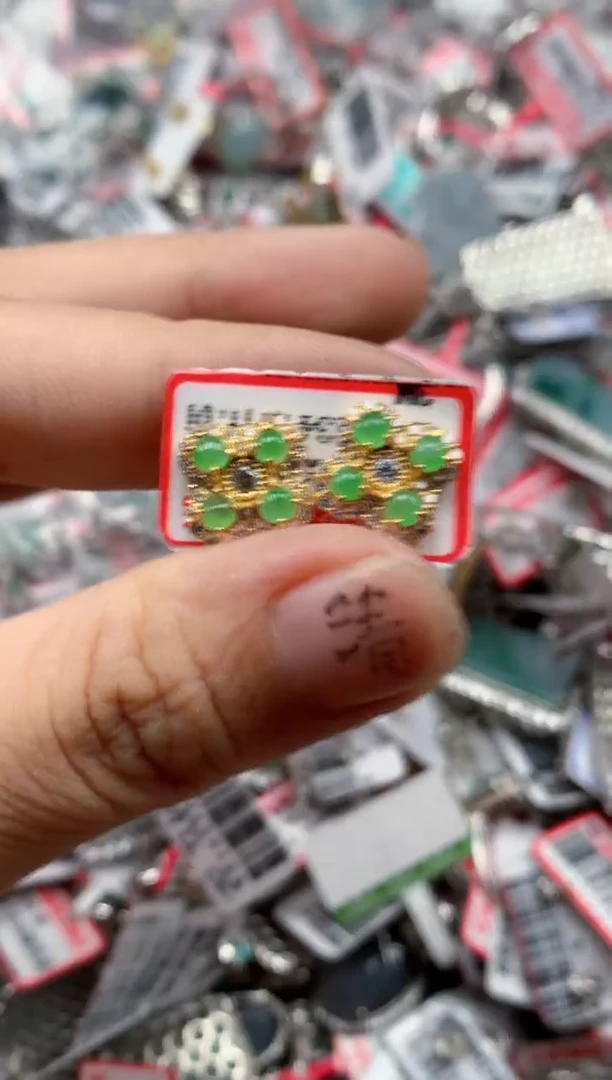 银S925镶嵌戒指翡翠天然A货缅甸翡翠