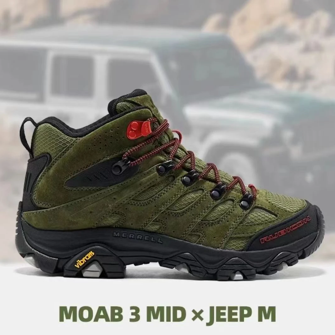 MERRELL迈乐xJEEP联名MOAB3 MID徒步鞋户外运动防滑缓震登山鞋男