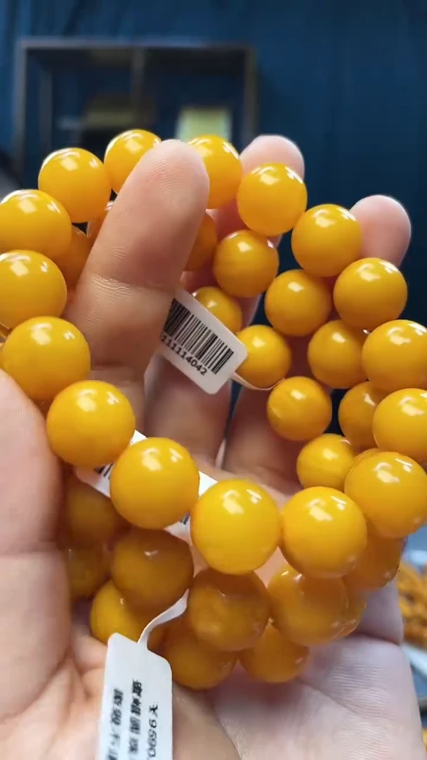 手串琥珀未镶嵌蜜蜡圆珠手串（多样性发其一）