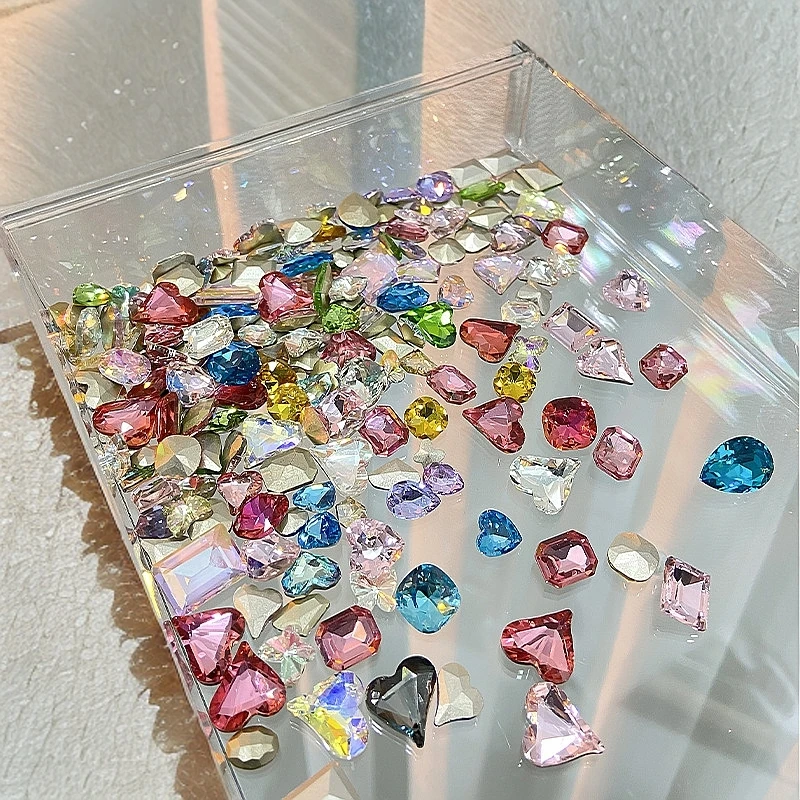 糖果汽水【小号彩色混款尖底异形钻】美甲钻k9爆闪