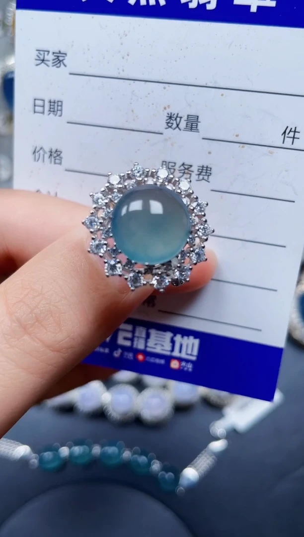 银S925镶嵌戒指翡翠66