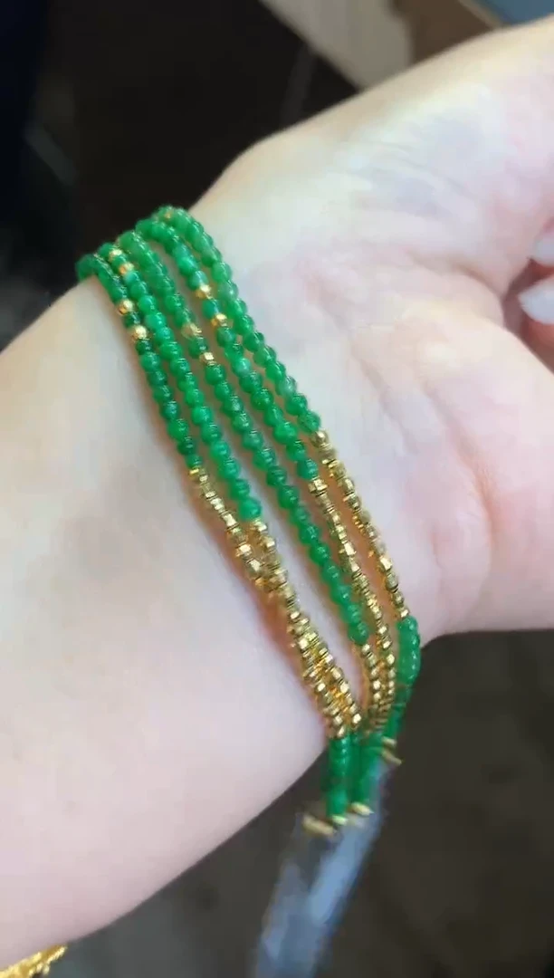 18K金镶嵌手链翡翠手链|2980多样性发其一