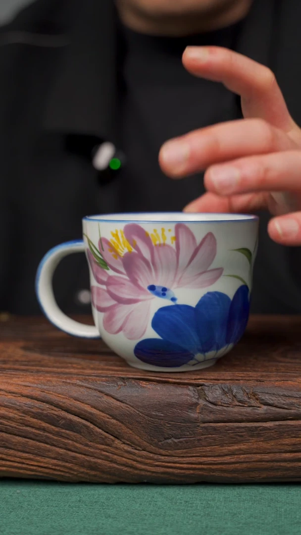 【闪购商品】瓷片80寻一缕瓷香杯釉下手工手绘瓷器