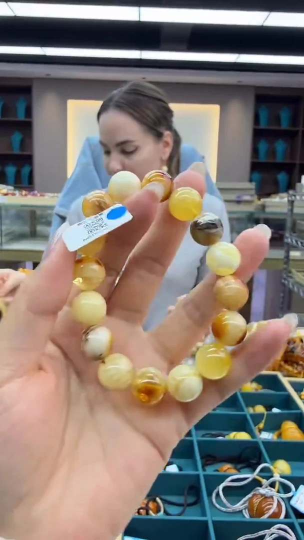 手链琥珀未镶嵌85秒拍号 假一罚三 13mm