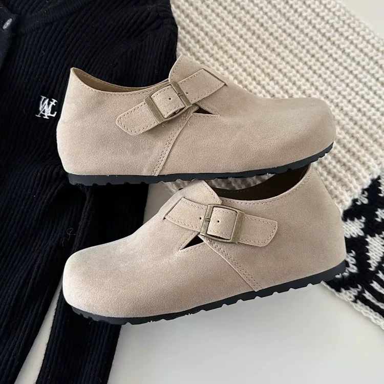 厚底5cm勃肯鞋2025新款内增高小个子复古圆头休闲鞋子全包单鞋女