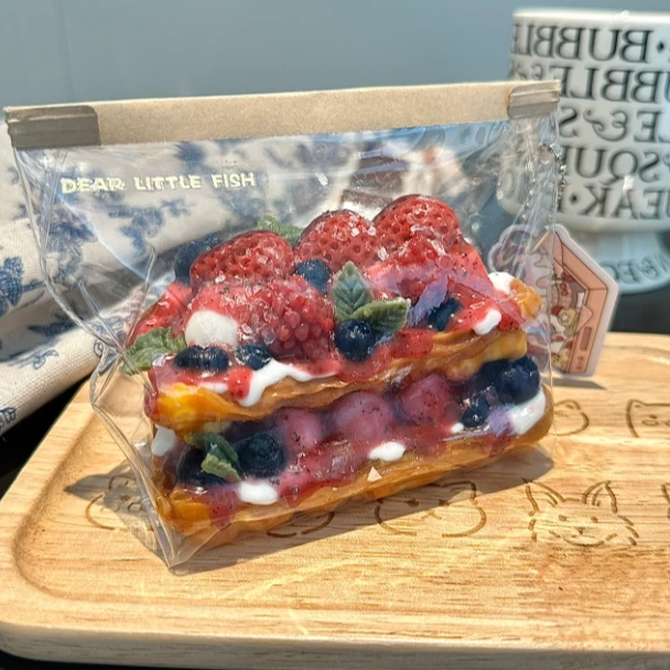 莓果拿破仑酥皮挞捏捏硅胶捏捏甜品蛋糕捏捏厚奶油泥300g