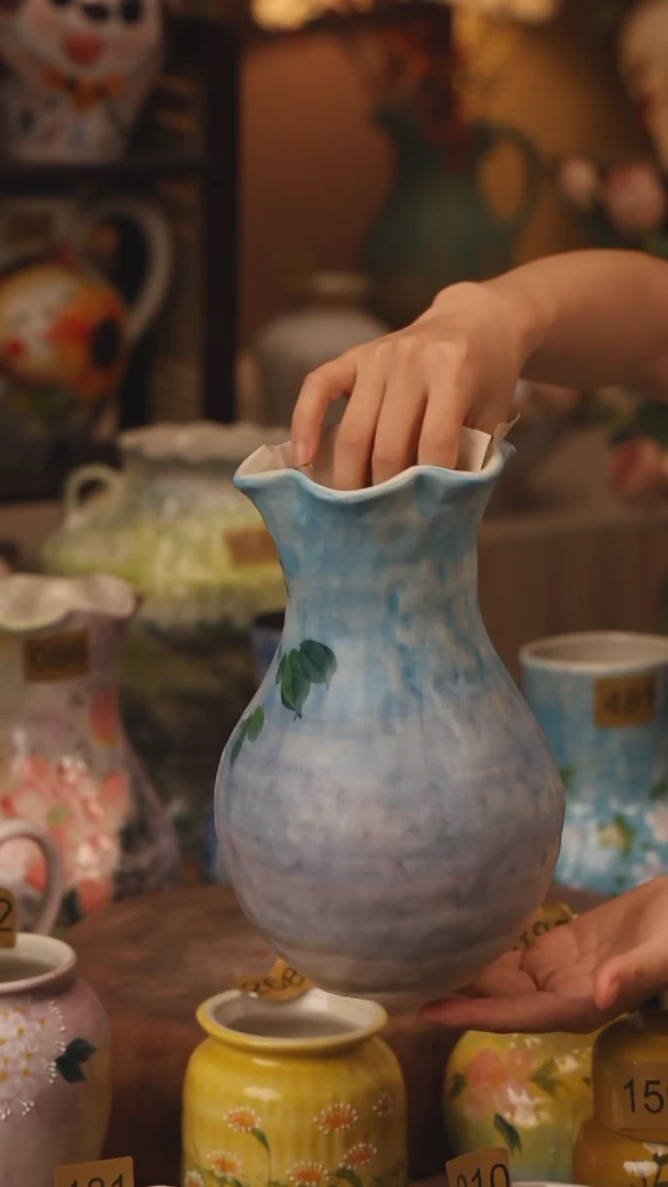 陶瓷377景德镇设计师手作花器摆件侘寂风