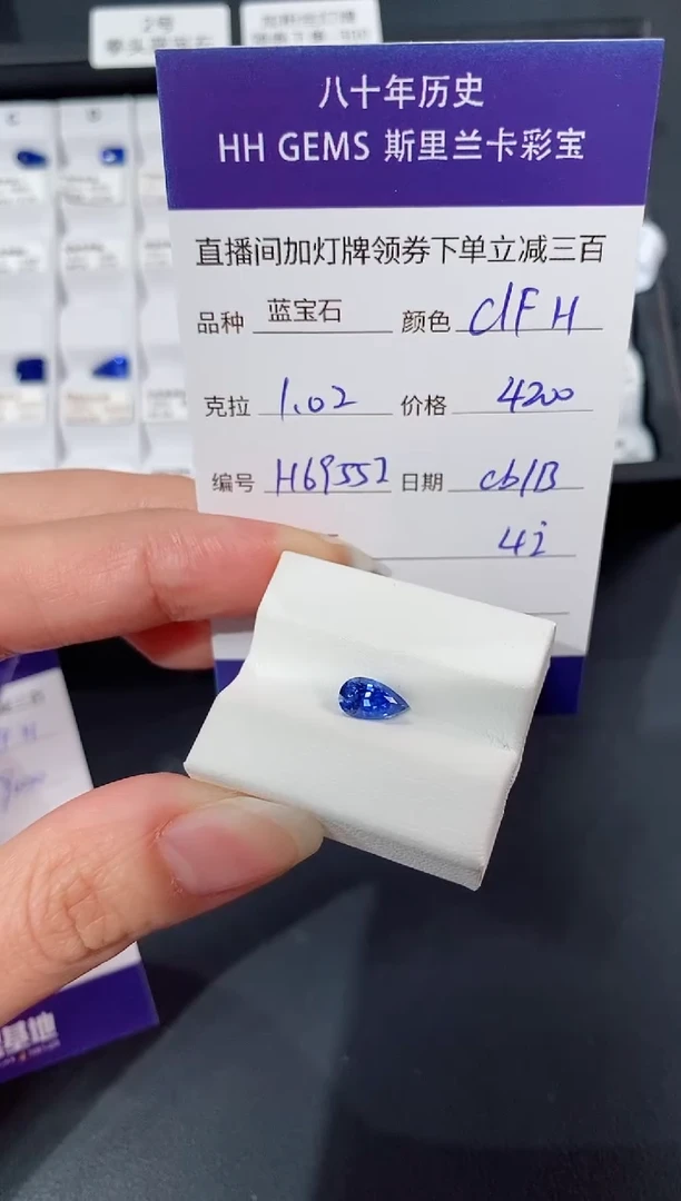 裸石蓝宝石1.02CT H6955I CG/B