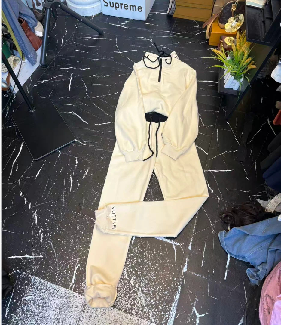 D25 110300 卫衣保暖双面休闲运动套装加厚连帽大码宽松运动服