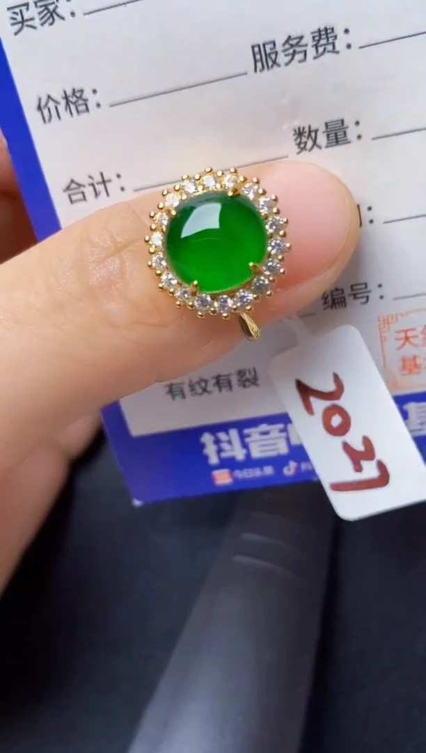 翡翠戒指银S925镶嵌222222