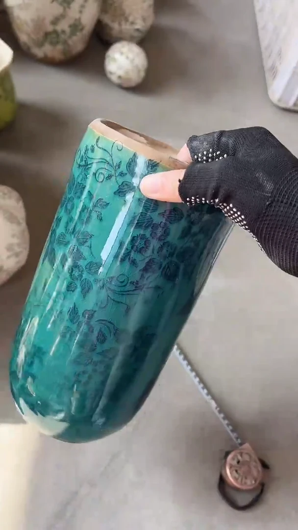 【闪购商品】陶瓷花盆高26.5cm内口13cm