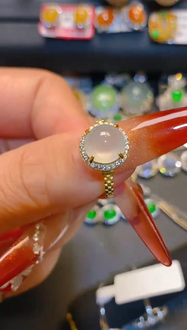 翡翠银S925镶嵌耳饰天然