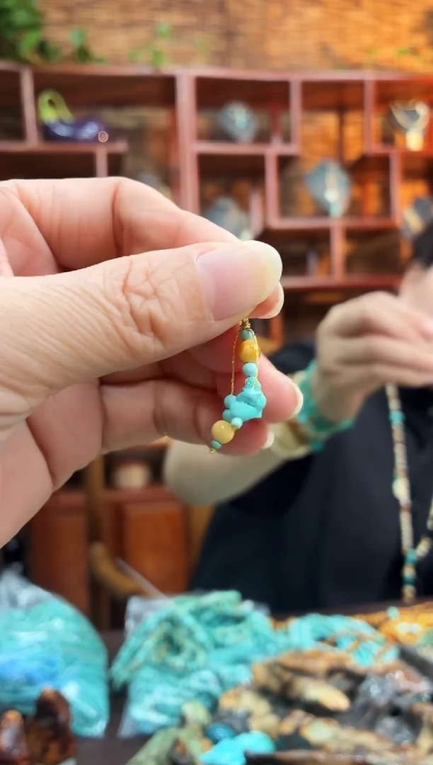 未镶嵌绿松石珠宝奇石提溜