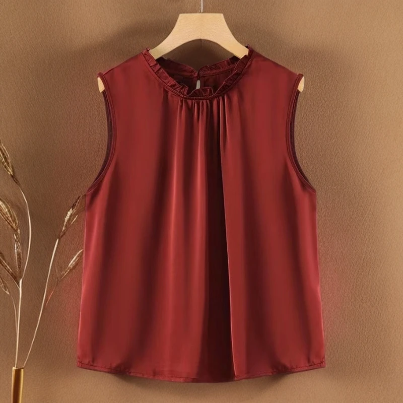 928【轩依阁专属】新款高定纯色通勤百搭无袖背心