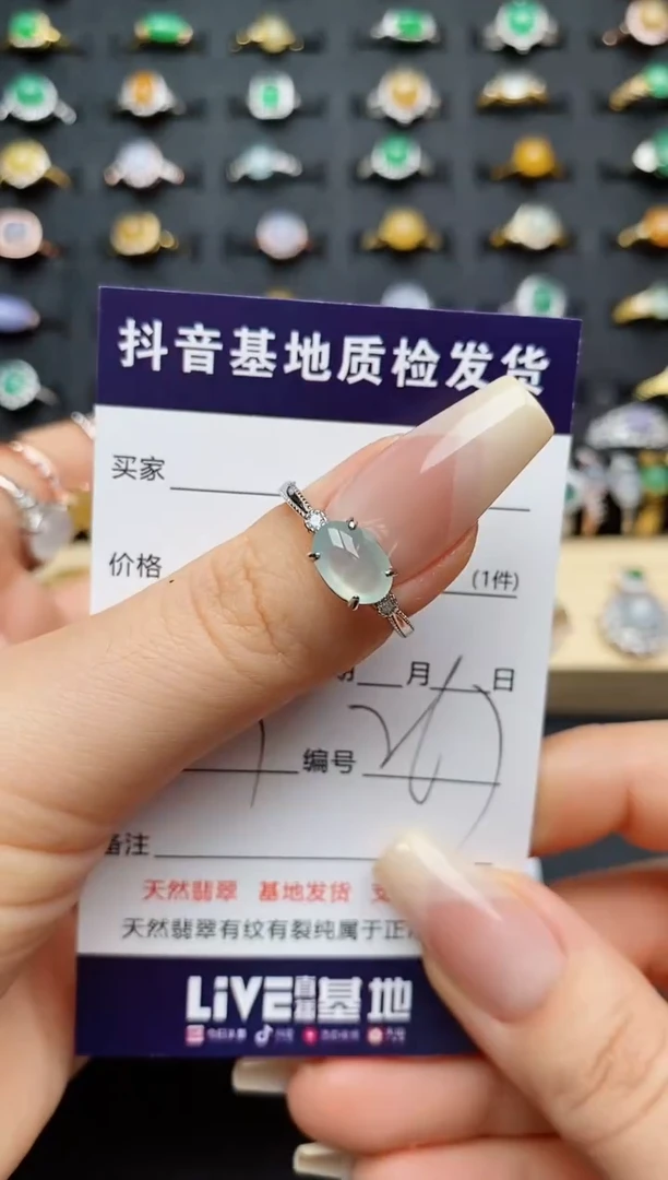 翡翠戒指银S925镶嵌..............