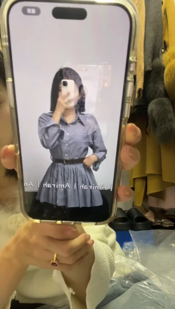 格子套装三件套蓝色