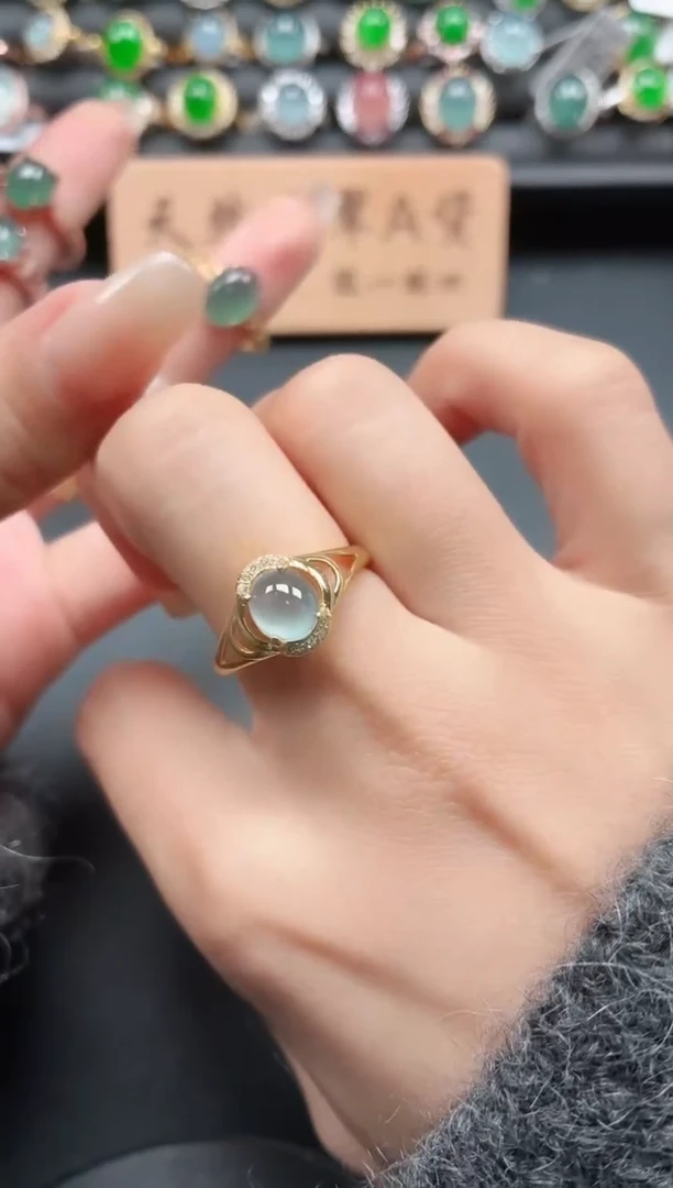 银S925镶嵌戒指翡翠11