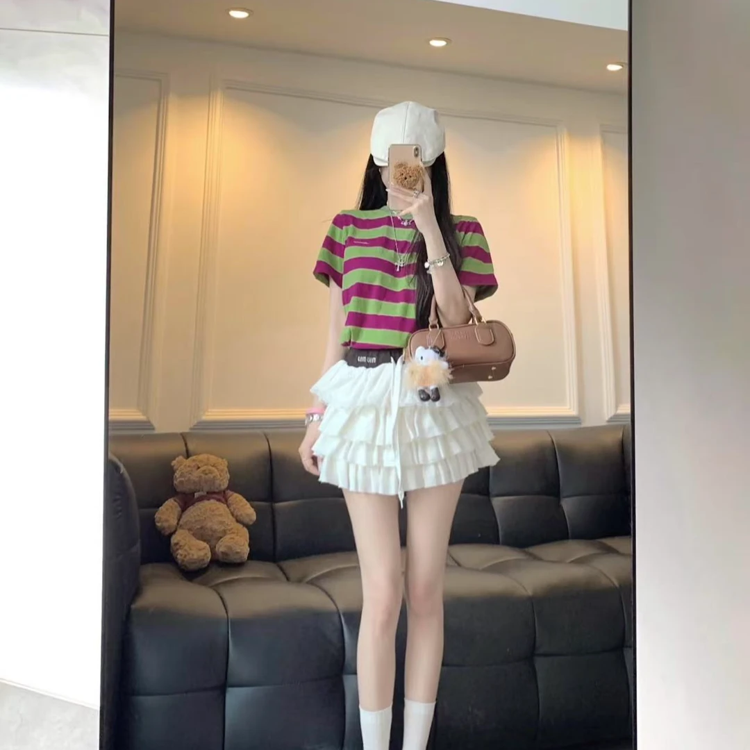 宋宋穿搭【念到名字的拍】夏季套装短袖显瘦针织辣妹高腰短款时尚