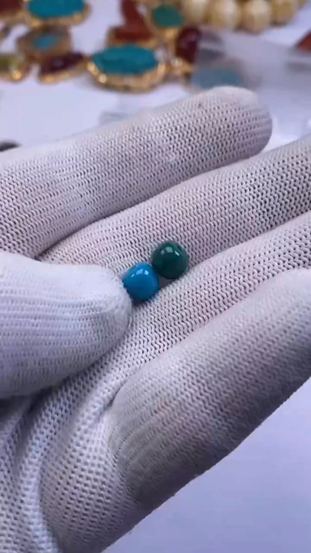 未镶嵌绿松石老邢对珠