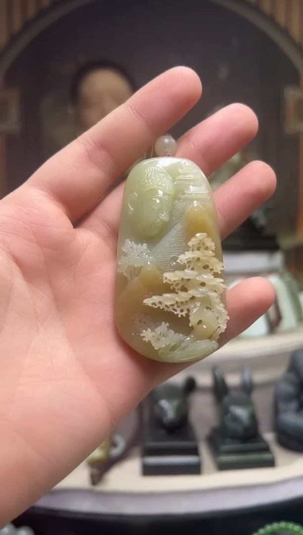 和田玉未镶嵌把件挂件