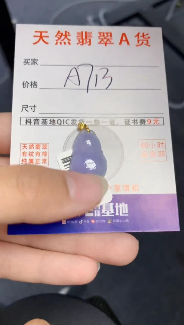 颈饰18K金镶嵌翡翠天然缅甸A货翡翠