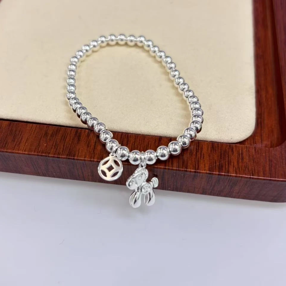 足银银制品 足银马上有钱花手串（多样性单个发货）