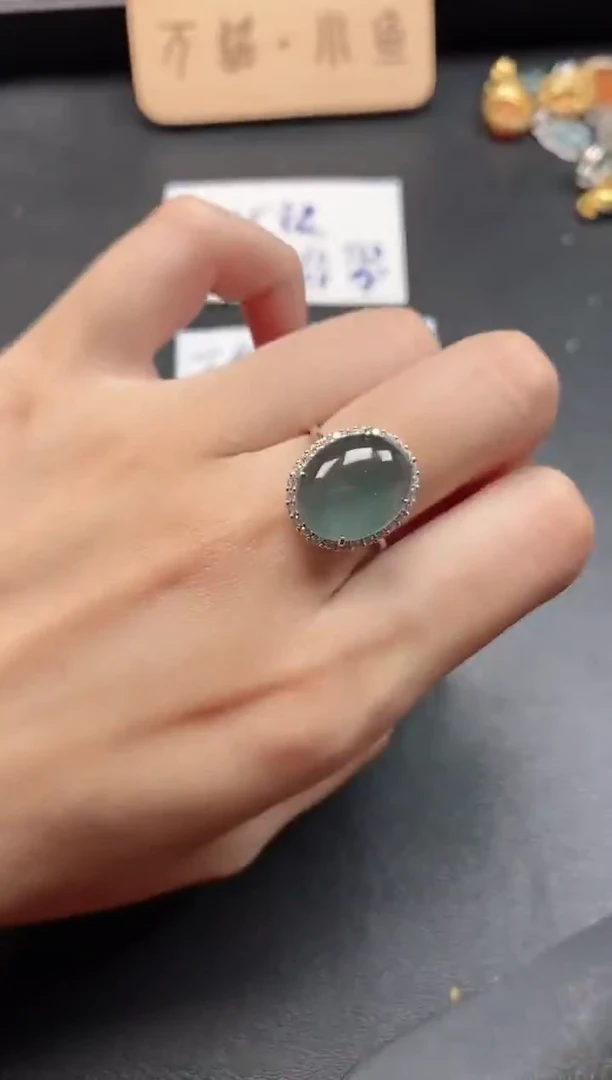 银S925镶嵌戒指翡翠51511