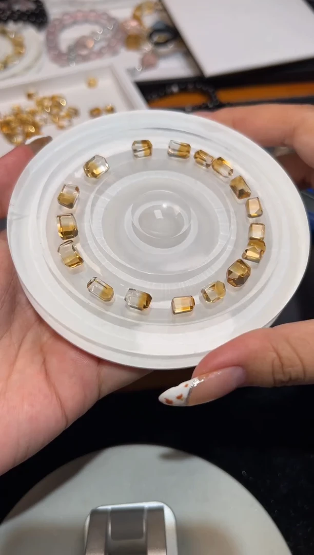 未镶嵌手链黄晶巴西黄水晶全净体随型无胶手串