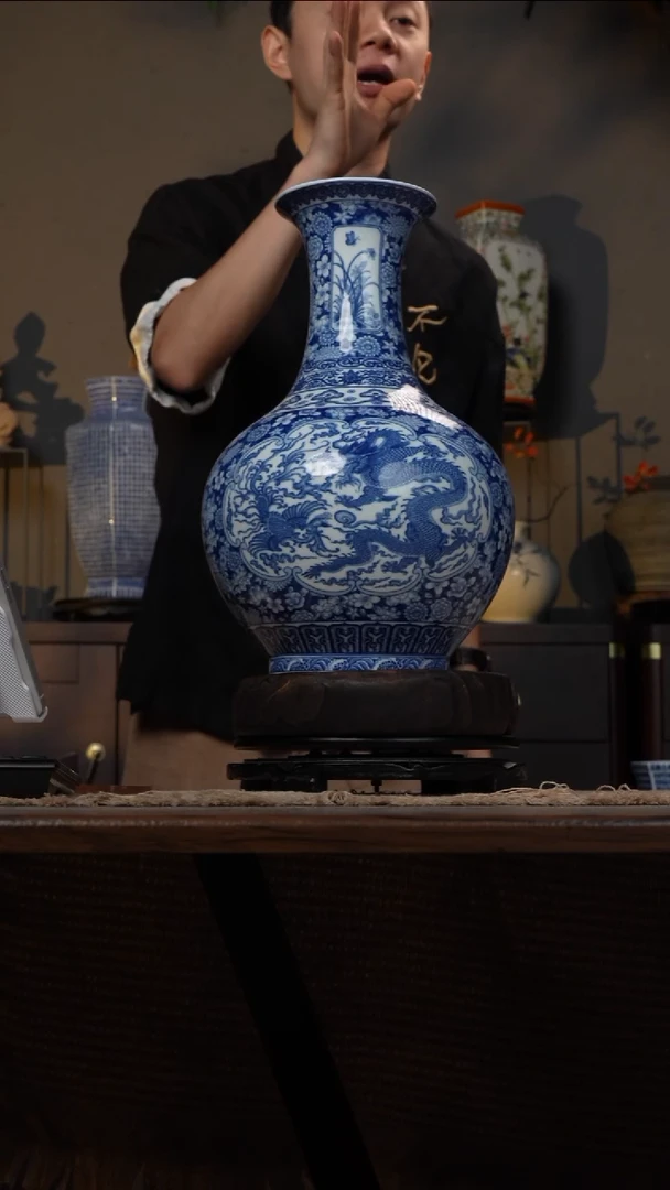 摆件WN问泥景德镇陶瓷花瓶摆件