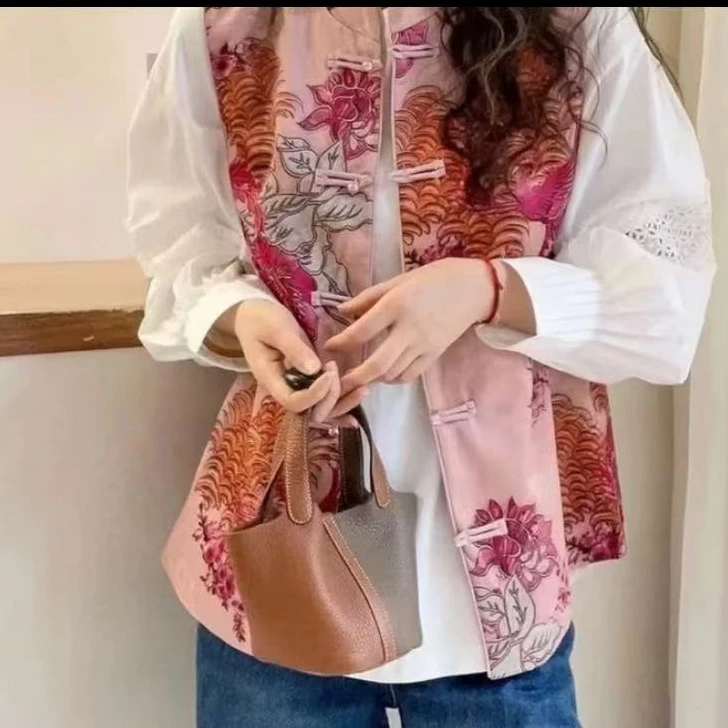 【凤凰】新中式 气质女人百搭提花定制款国风女装上衣马甲16123