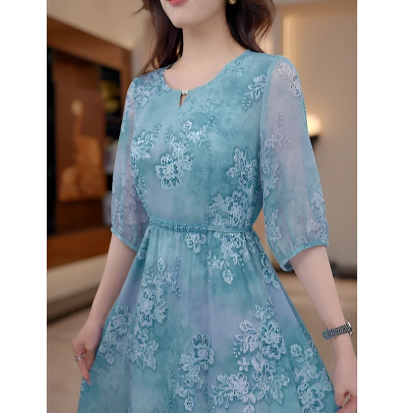 （安然）连衣裙2025休闲气质收腰显瘦度假裙W52A36970