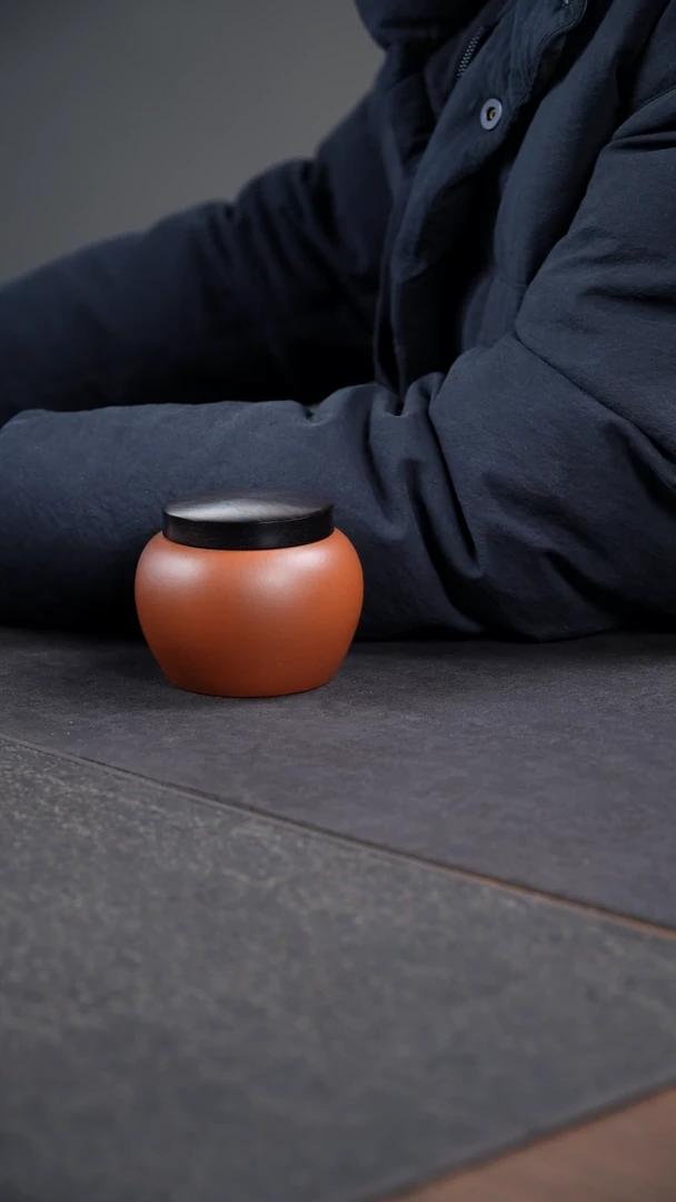 茶壶紫砂明式小茶仓·朱泥·矮莲子版