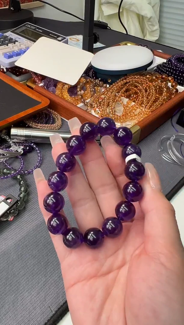 未镶嵌手链紫晶乌拉圭紫水晶13m