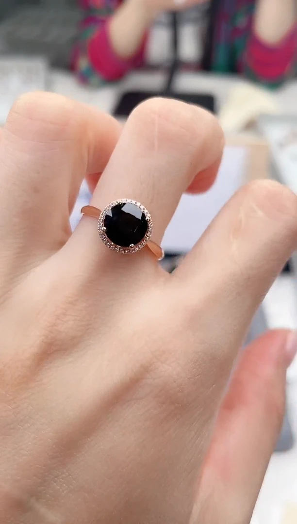 碧玺戒指18K金镶嵌高货15#