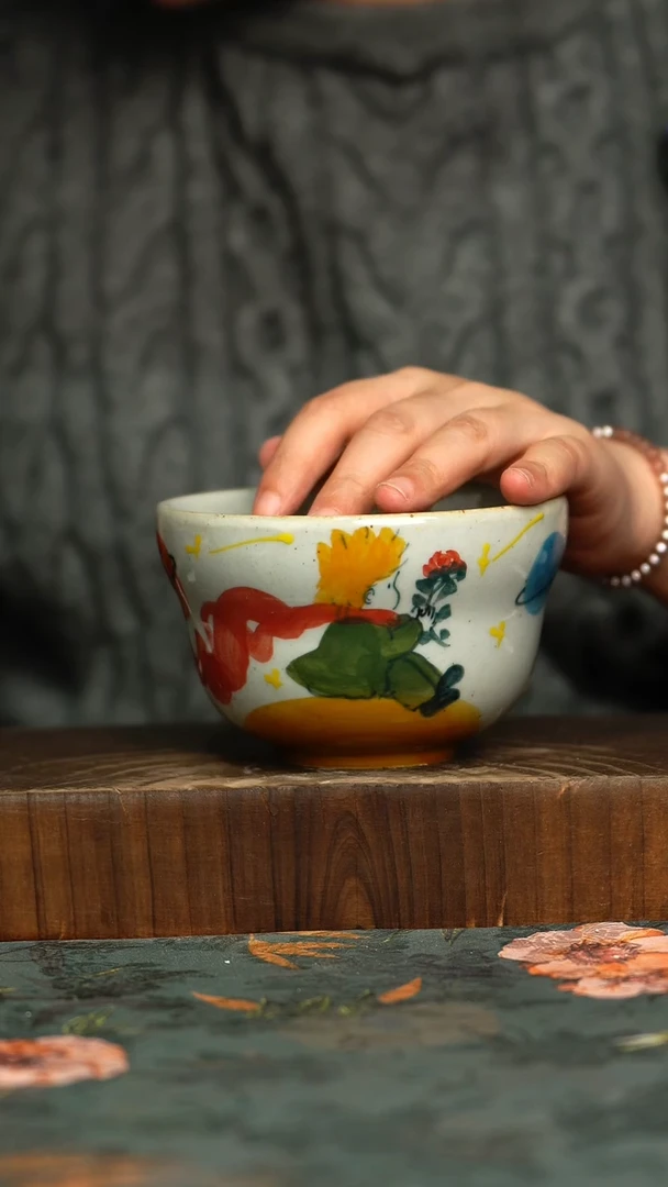 杯釉下彩手工手绘同款陶器