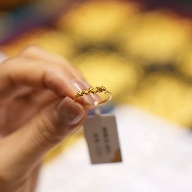 【巧玲专属】足金999卷卷蛇戒指 活口经典 2.26