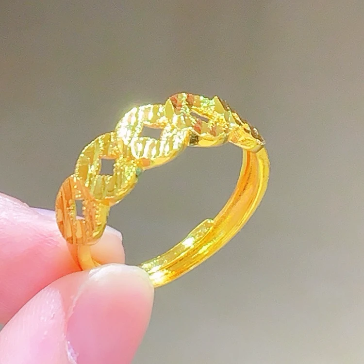 【香港正品】新中式招米纳福碎冰铜钱戒指（1239）