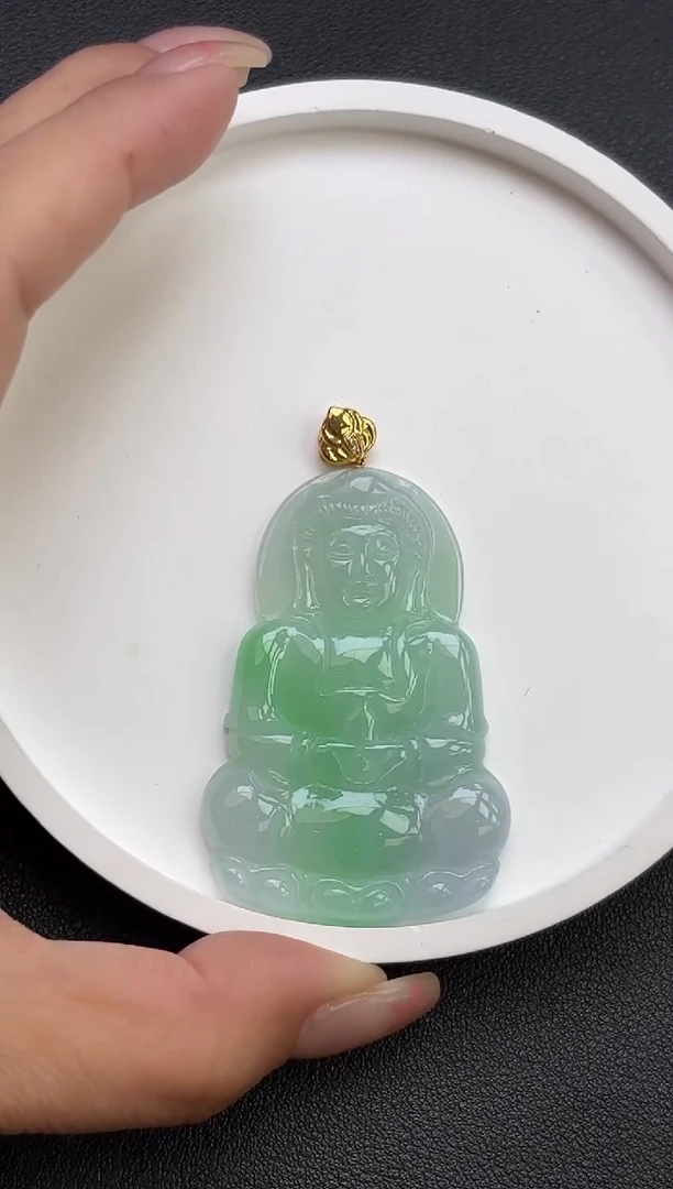 颈饰18K金镶嵌翡翠YM1090-10 观音