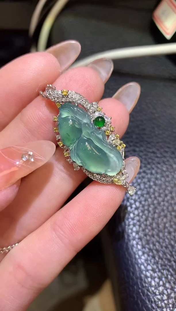 翡翠银S925镶嵌吊坠(不含链)1-花仙子不含链（多样性发货一件）