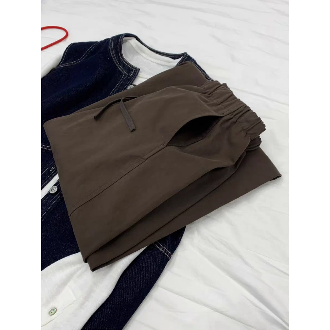 满眼都是品调！咖啡色松弛感气球裤女垂感显瘦休闲慵懒显瘦阔腿裤