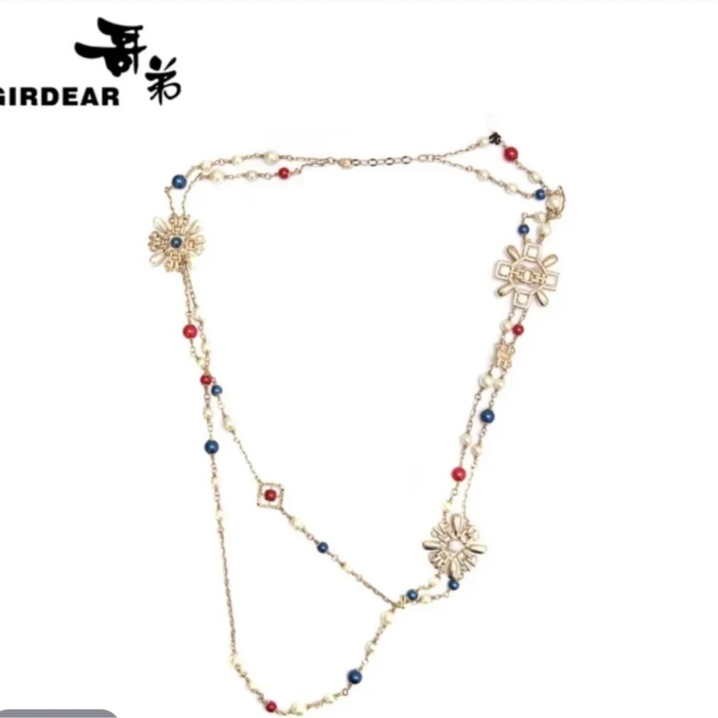 哥弟新款女装通勤精致气质百搭三色双层链造型配饰腰链女1900097